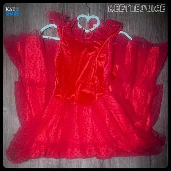 Spirit Halloween Beetlejuice Bride Lydia Deetz Dress Youth L 12-14 Kids Costume - Picture 9 of 12